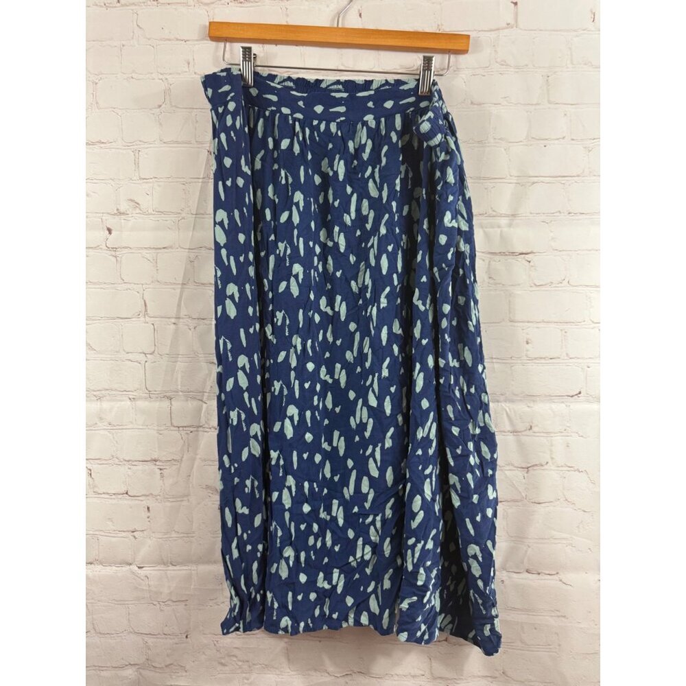 Nine West Skirt Womens Size XL Blue Green Geometric Pattern Pull On A-Line